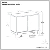 Harper - 2 Door Sideboard Buffet - Walnut Brown