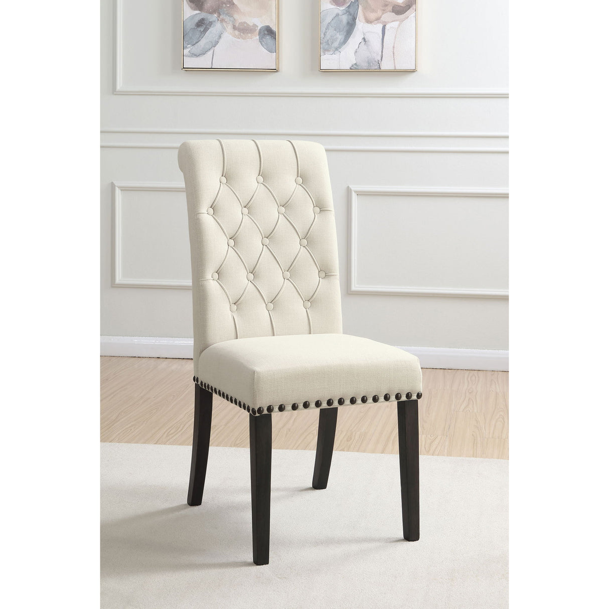 Tufted Rolled Backrest Side Chairs (Set of 2)