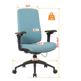 Office Chair With Mid Back Design, 5D Armrests And Multi Position - Blue