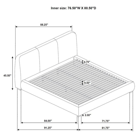 Modern Upholstered Platform Bed With Tufted Headboard