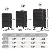 Tourist 3 Piece Luggage Set, Combination Lock, Durable Hard Shell With 360° Silent Wheels