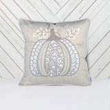 Lace Embroidered Pumpkin Throw Pillow - Natural