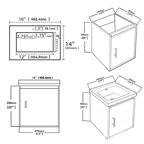 Floating Bathroom Vanity Combo, Wall Mounted Cabinet With Sink & Soft Close Doors For Small Bathrooms
