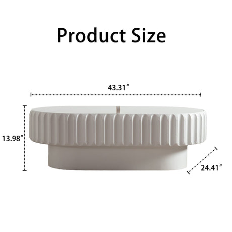 Fluted Storage Table & Lift Off Lid - Cream White