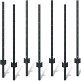 4 Foot U-Shaped Metal Garden Fence Posts Set For Wire Fencing