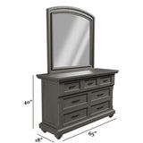 1 Piece Dresser With Handles And Unique Round Legs - Antique Gray