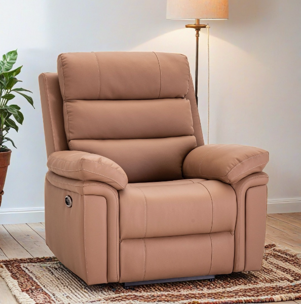 Zena Leather Walnut Power Recliner - DGN0052CA-51