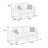 Contemporary 2 Piece Sofa Set With Matching Pillows