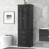 Tall Storage Cabinet With 3 Drawers For Bathroom