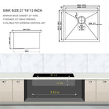 Modern Undermount Stainless Steel Kitchen Sink 16 Gauge, Deep Single Bowl