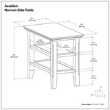 Acadian - Narrow Side Table - Rustic Brown