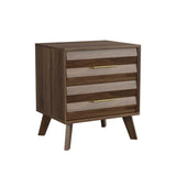 Medieval Double Drawer Bedside Table