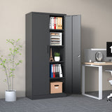 Heavy Metal Garage Storage Cabinet With Locking Doors, Steel, Adjustable Shelves