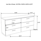 Dulcey - 6 Drawer Dresser With Accents, Bedroom Storage - Gloss White