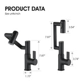 Bathroom Sink Faucet With Spray Function And Temperature Display, Anti Skid Switch, 360 Degree Rotary