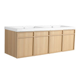 Wall-Mounted Bathroom Vanity With Resin Sink And Soft Closing Doors