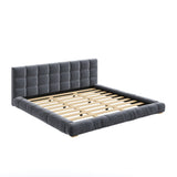 Upholstered Platform Bed Frame With Tufted Headboard