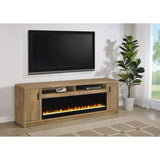 Nevada - Fireplace TV Stand With Flame Visualizer - Brown