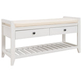Multipurpose Entryway Shoe Rack With Cushioned Seat And Drawers
