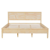Classic Platform Bed Frame With Panel Headboard