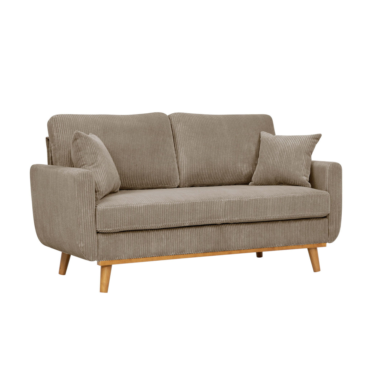 Upholstered Loveseat With Arms And Pillows