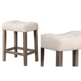 Transitional Style Counter Height Dining Stool With Footrest (Set of 2)