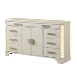 Jasmine - 8 Drawer Dresser With Side LED Lightning - Beige