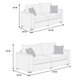 2 Piece Contemporary Style Sofa Set With Matching Pillows