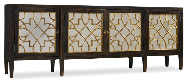 Sanctuary Four Door Mirrored Console- Ebony - 3005-85005