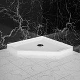 Neo Angle Corner Drain Shower Base - White