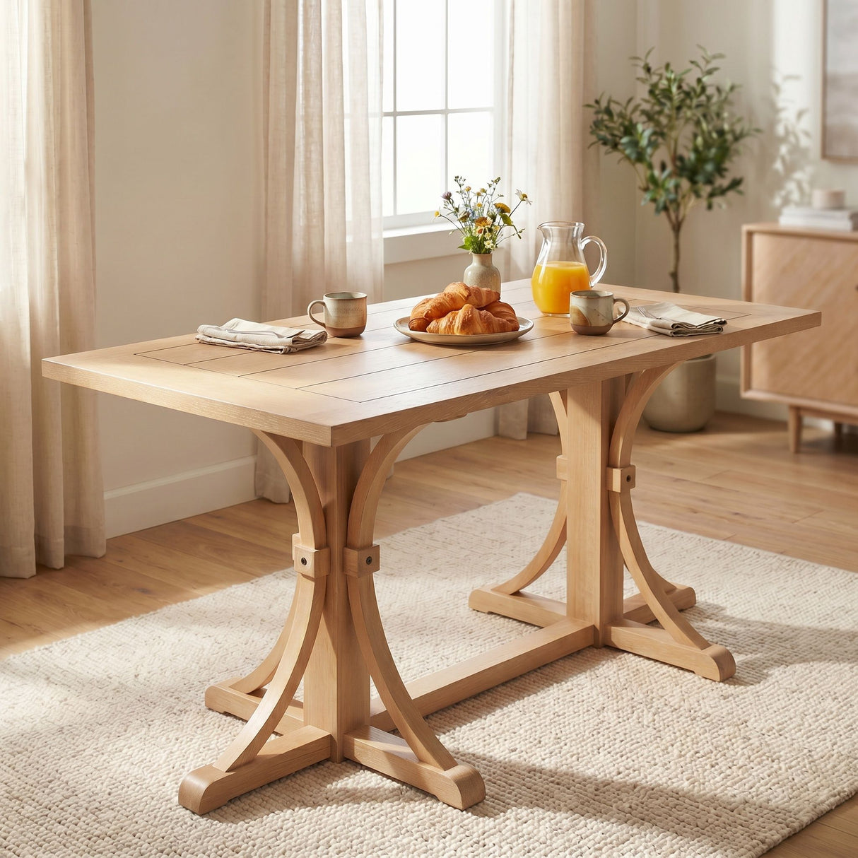 Dining Table With Trestle Base