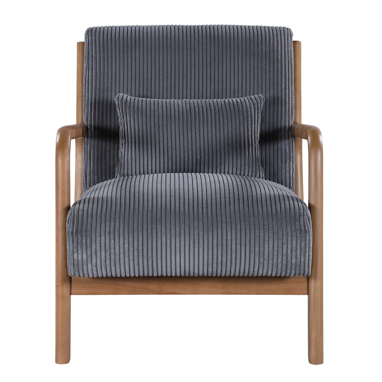 Upholstered Armchair With Back Support Pillow