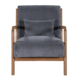 Upholstered Armchair With Back Support Pillow