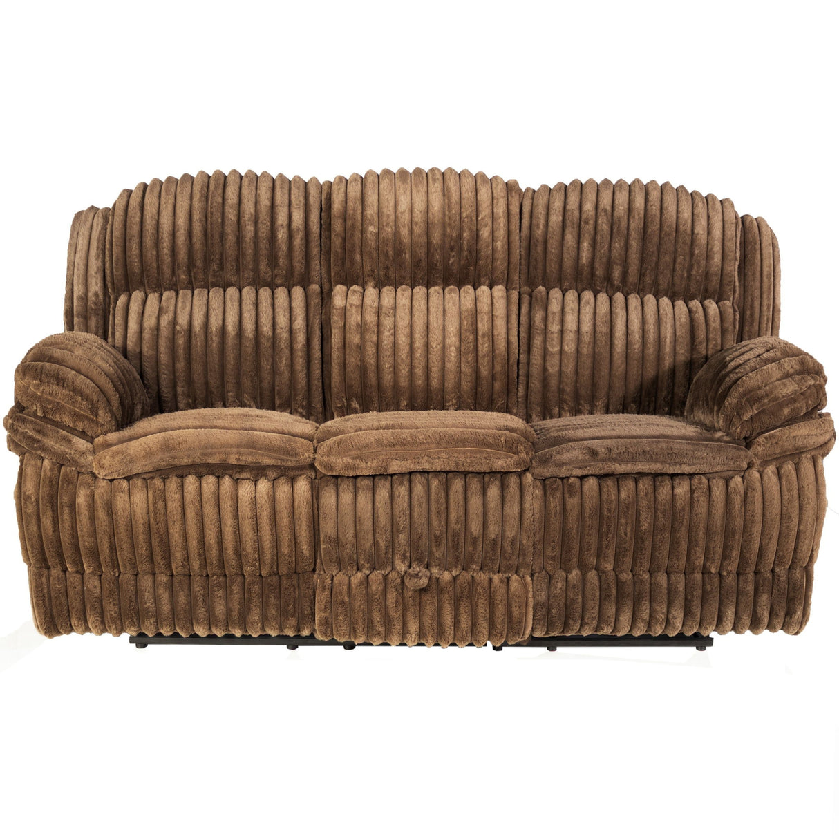 Motion Recliner Sofa With Fold-Down Table, Manual Recline, Charging Station & Cup Holders