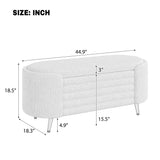 Modern Oval Storage Ottoman With Upholstery