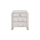 Malco - Nightstand With Spacious Drawer And Gold Metal Fluted Detailing - Black White
