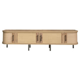 70" TV Stand With Doors, Construction For TVs Up To 80" - Natural Wood