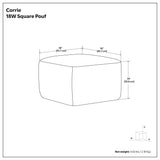 Corrie - Square Outdoor / Indoor Pouf - Navy / White