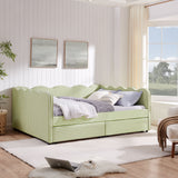 Gingham Daybed & USB Charging Port, Wave Shaped Design