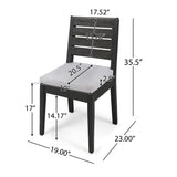 Outdoor Armless Dining Chair With Cushions