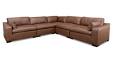 City Limits II 5-Piece Brown Leather Sectional - ARCDSCLx2+RACDSCL+LACDSCL+WEDSCL