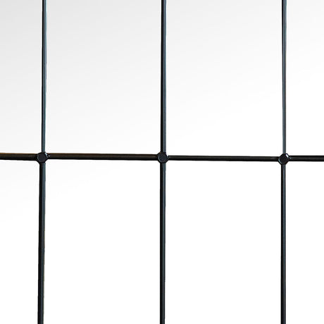 Harvik - Window Pane Wall Mirror With Linear Trim - Black