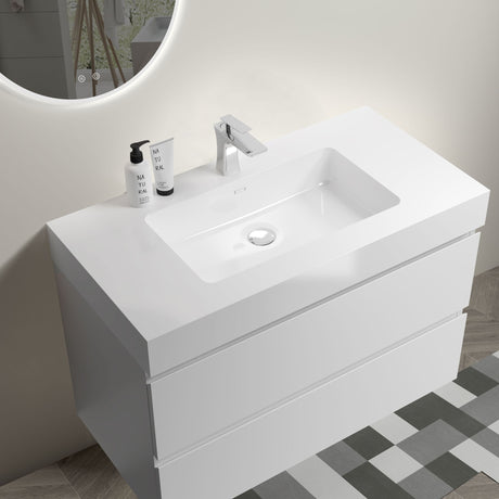 Alice - Bathroom Vanity With Large Storage, Sink, Wall Mounted