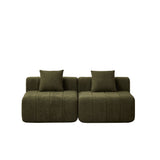 Modular Sectional Sofa With 2 Pillows, Symmetrical Design