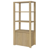 Susac - 3 Shelf Media Tower With Tall Pier Cabinet - Light Oak