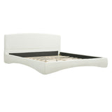 King Curved Upholstered Bed With Smart Ambient Lighting - Cream