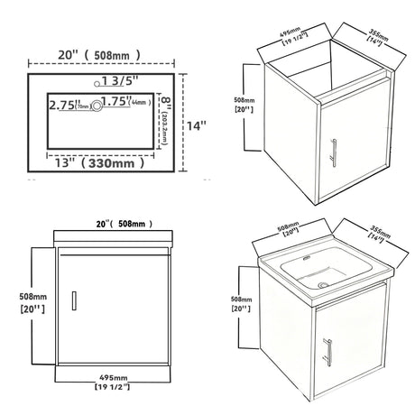 Floating Bathroom Vanity Combo, Wall Mounted Cabinet With Sink & Soft Close Doors For Small Bathrooms