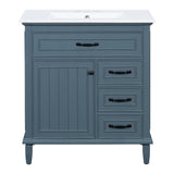 Bathroom Vanity With Sink Top, Flip Drawers, Adjustable Shelf
