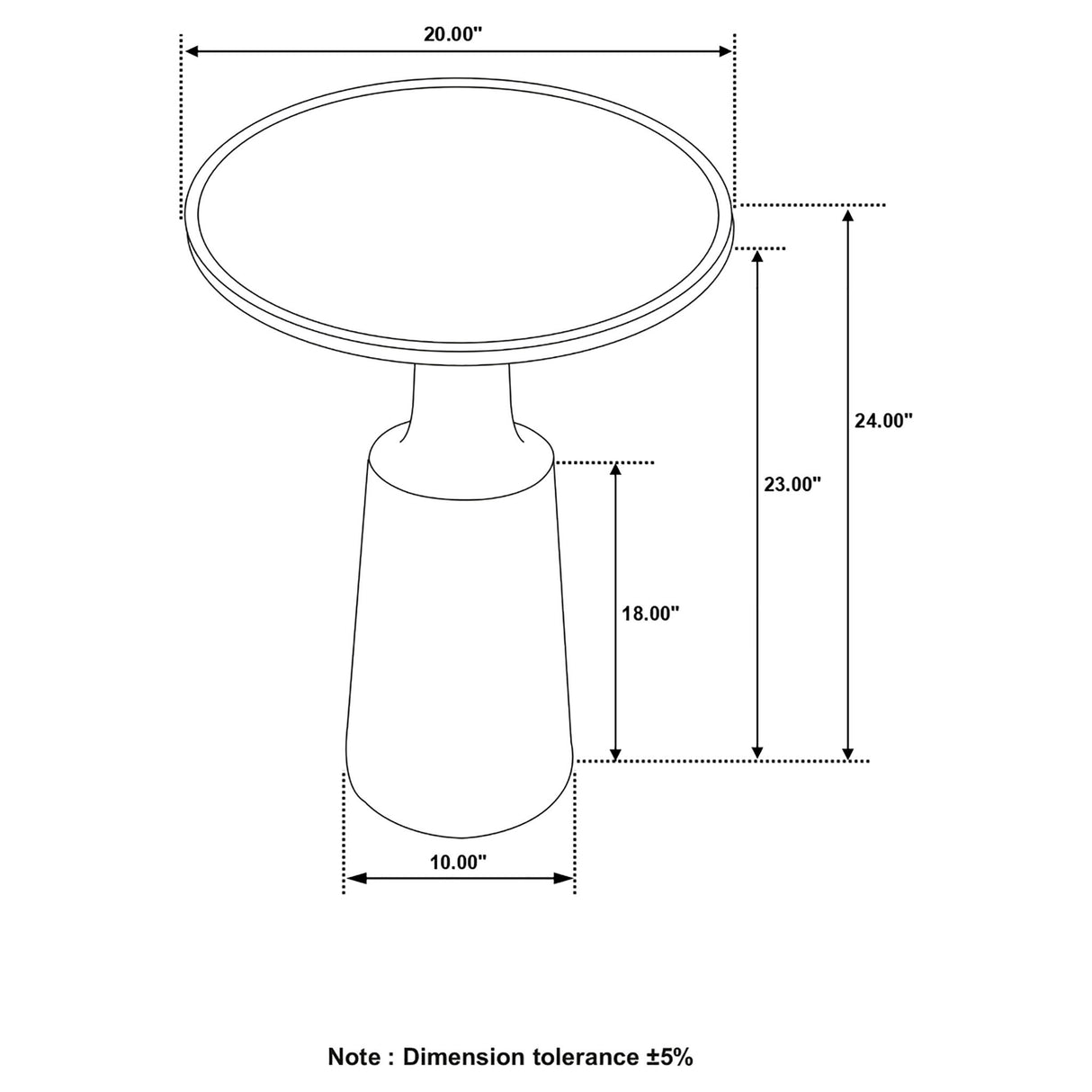 Stain Pedestal Accent Round Table With Lipped Top - Black