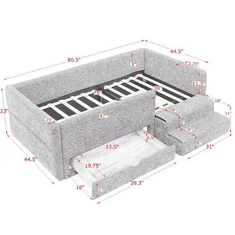 Safe Kids Bed With Guardrails And Storage